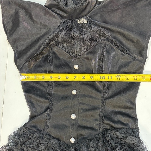 California Costume Black Lace Gothic Victorian Short Costume Dress Size Small - Picture 16 of 16